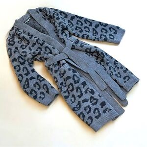 Barefoot Dreams Gray Leopard Print Robe